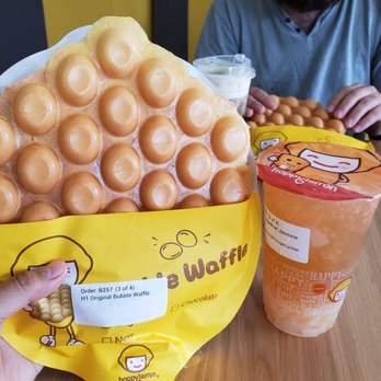 Happy Lemon - Original bubble waffle and Grapefruit Jasmine tea with lychee jelly - Juice Bars & Smoothies Near Me - Bellevue, Washington Happy Lemon - Original bubble waffle and Grapefruit Jasmine tea with lychee jelly - Juice Bars & Smoothies Near Me - Bellevue, Washington