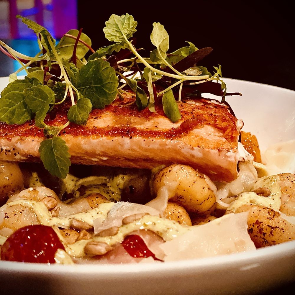 Blue Lacy - Gnocchi with salmon. Huge portions. - Bars Near Me - Austin, Texas