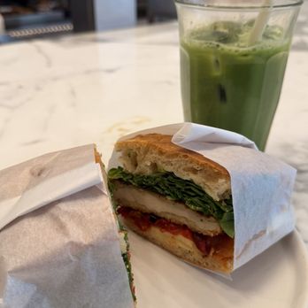Daily Provisions - Chicken Milanese sandwich and honey oat matcha - Bakeries Near Me - Cambridge, Massachusetts Daily Provisions - Chicken Milanese sandwich and honey oat matcha - Bakeries Near Me - Cambridge, Massachusetts