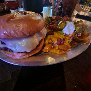 Billy Jacks Shack - Burger with loaded fries - American Near Me - Lauderdale-By-The-Sea, Florida Billy Jacks Shack - Burger with loaded fries - American Near Me - Lauderdale-By-The-Sea, Florida