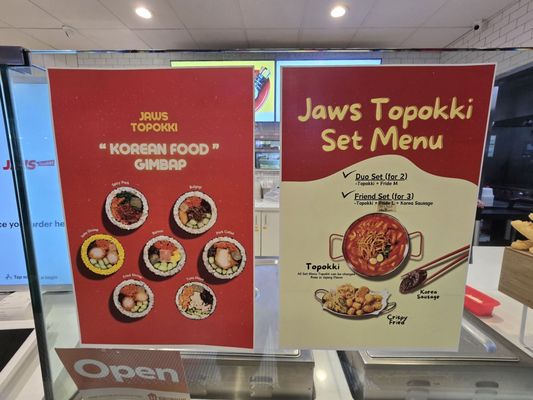 Menu photo 1 Jaws Topokki Rancho Cucamonga, CA