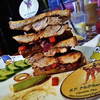 R P McMurphy's - Double Blackened Greek Chicken Sandwich OMG fantastic Delicious - American Near Me - Wyandotte, Michigan R P McMurphy's - Double Blackened Greek Chicken Sandwich OMG fantastic Delicious - American Near Me - Wyandotte, Michigan