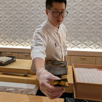 Tsubame - Chef Jay Zheng serving us Uni - Japanese Near Me - New York, New York