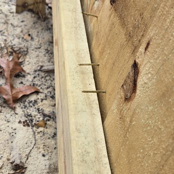 Armstrong Fence - nails sticking out of the fence, boards were not even secured - Fences & Gates Near Me - Jacksonville, Florida Armstrong Fence - nails sticking out of the fence, boards were not even secured - Fences & Gates Near Me - Jacksonville, Florida