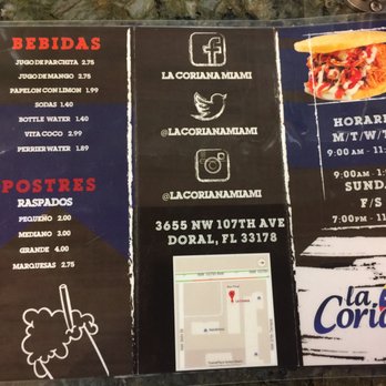 La Coriana - Menu - Venezuelan Near Me - Doral, Florida La Coriana - Menu - Venezuelan Near Me - Doral, Florida