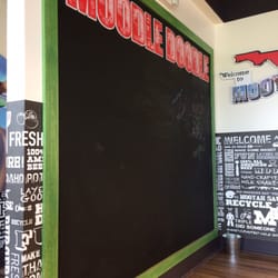 MOOYAH Burgers, Fries & Shakes - Moodle doodle with some chalk to write a message.