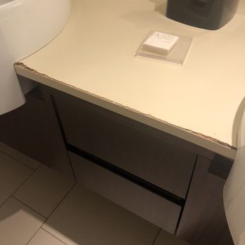 Allegria Hotel - Laminate countertop cracked and chipped up - Hotels Near Me - Long Beach, New York Allegria Hotel - Laminate countertop cracked and chipped up - Hotels Near Me - Long Beach, New York