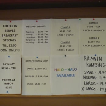 Coffee In - Read the specials on the board behind the hot table. - Filipino Near Me - Scarborough, Ontario