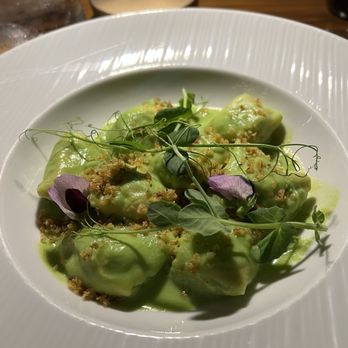 Il Girasole - Angnolotti w veal cheeks and sweet peas - Italian Near Me - Costa Mesa, California Il Girasole - Angnolotti w veal cheeks and sweet peas - Italian Near Me - Costa Mesa, California