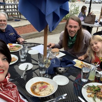 Twist - Patio area, Sea scallops, burger, red trout - New American Near Me - Breckenridge, Colorado