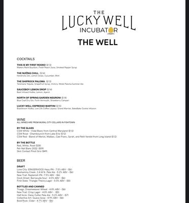The Lucky Well - Incubator by null