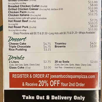 Joe Santucci's Square Pizza - Menu - Pizza Near Me - Fairless Hills, Pennsylvania