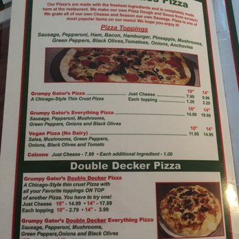 Grumpy Gators Bar & Grill - Pizza menu - Burgers Near Me - Homosassa, Florida