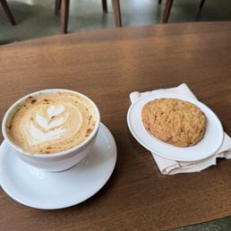 Latte and cookie
