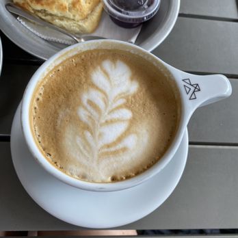 Jubala Coffee - Vanilla oat milk latte, biscuit and jelly! - Coffee & Tea Near Me - Raleigh, North Carolina