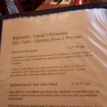 Tujuh Maret - Rice table, with prices (shared by 2 people) - Indonesian Near Me - Amsterdam, New Hampshire Tujuh Maret - Rice table, with prices (shared by 2 people) - Indonesian Near Me - Amsterdam, New Hampshire