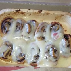 Pizza Hut - The piece of receipt paper in cinnamon rolls.