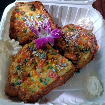 Guieb Cafe - Fruity peeble French toast - New American Near Me - Honolulu, Hawaii Guieb Cafe - Fruity peeble French toast - New American Near Me - Honolulu, Hawaii