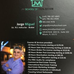 JM School of Real Estate - Business card.