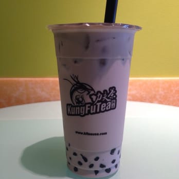 Kung Fu Tea - Large taro milk tea with half sugar and tapioca - Coffee & Tea Near Me - Chicago, Illinois Kung Fu Tea - Large taro milk tea with half sugar and tapioca - Coffee & Tea Near Me - Chicago, Illinois