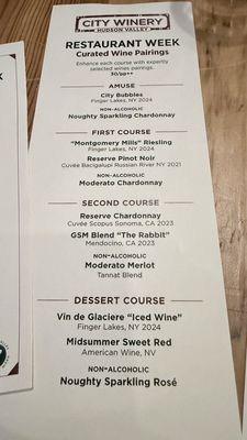 Menu photo 6 City Winery Hudson Valley Montgomery, NY