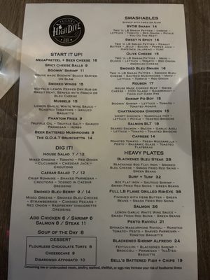 Menu photo 2 HighDive Kitchen + Bar Kalamazoo, MI