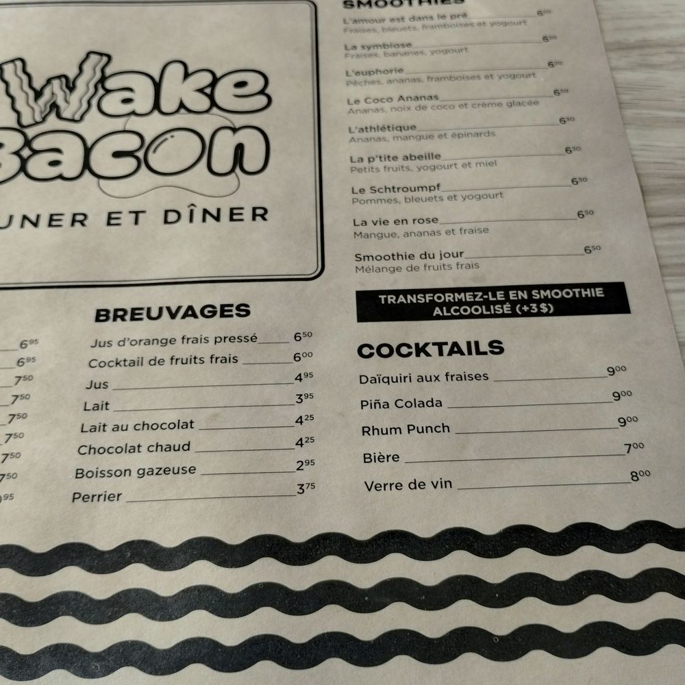 Le Wake & Bacon - Beverages menu (2) - Breakfast & Brunch Near Me - Laval, Quebec Le Wake & Bacon - Beverages menu (2) - Breakfast & Brunch Near Me - Laval, Quebec