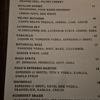 Pogo's Kitchen - Cocktail menu - Southern Near Me - Fernandina Beach, Florida