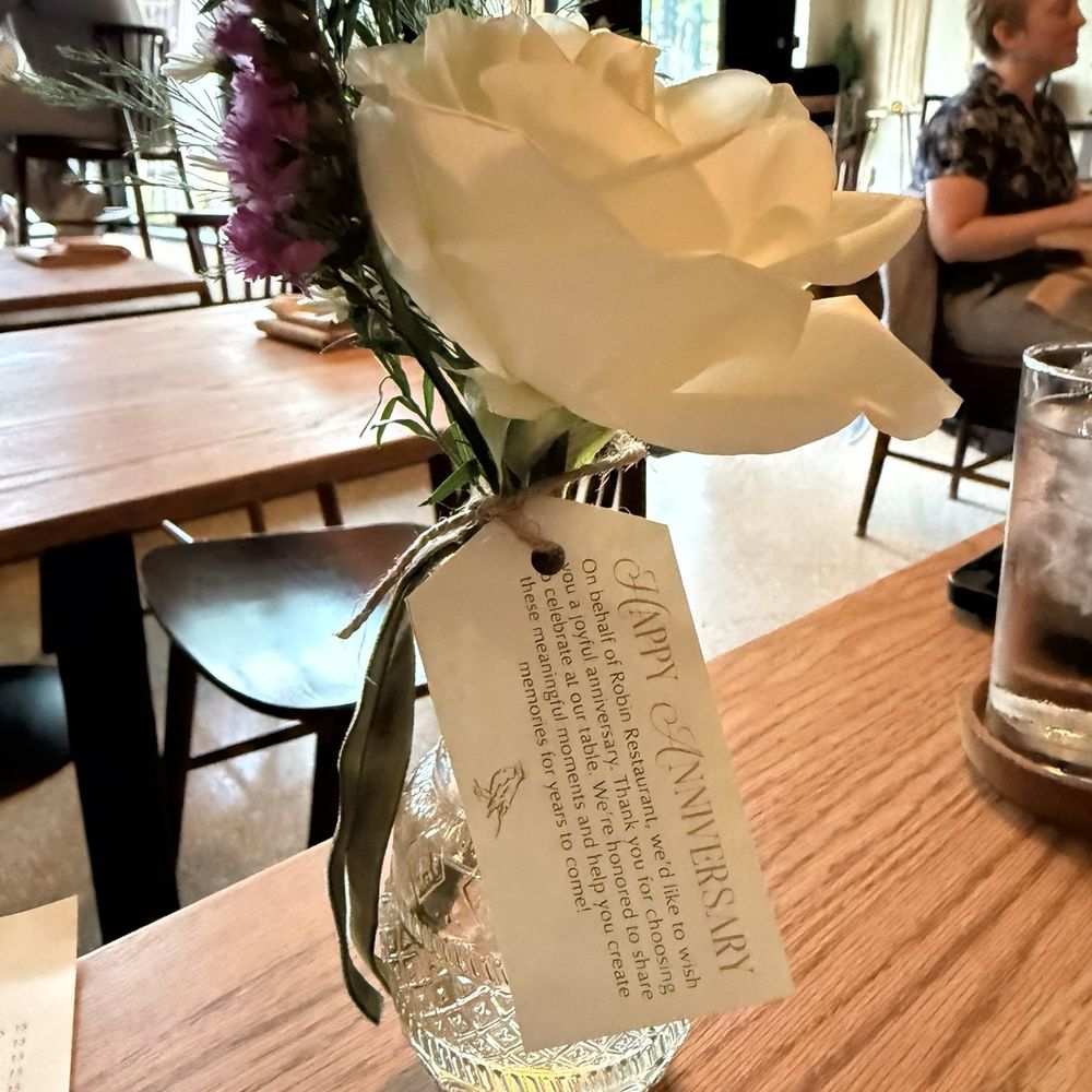Robin Restaurant - Anniversary flower n card - New American Near Me - St. Louis, Missouri