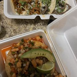 Taqueria El Dollar - Ceviche, Al pastor and steak tacos