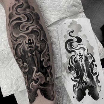 Rico Dionichi - man on fire - Tattoo Near Me Rico Dionichi - man on fire - Tattoo Near Me