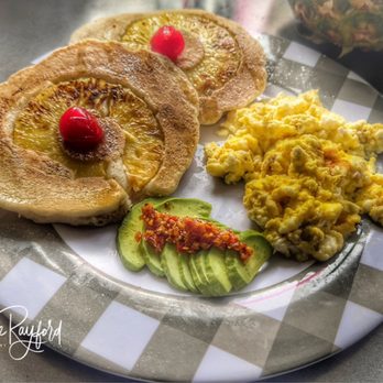 Dubs Brunch Bar - Upside down pineapple pancakes - Seafood Near Me - Hollywood, Florida Dubs Brunch Bar - Upside down pineapple pancakes - Seafood Near Me - Hollywood, Florida