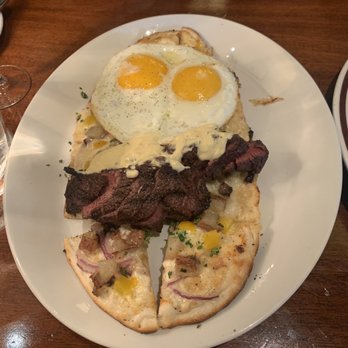 Ozzie's Good Eats - Steak and Eggs flatbread - American Near Me - Fairfax, Virginia Ozzie's Good Eats - Steak and Eggs flatbread - American Near Me - Fairfax, Virginia