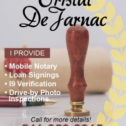 Cristal DeJarnac Notary - Services provided and contact information for Cristal DeJarnac Notary