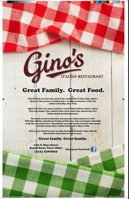 Menu photo 8 Gino's Italian Restaurant Round Rock, TX Menu photo 8 Gino's Italian Restaurant Round Rock, TX