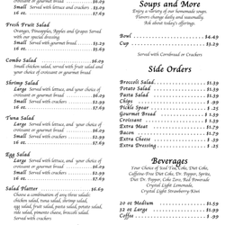 Mill Street Deli - Menu