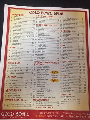 Menu photo 2 Gold Bowl Vidalia, LA