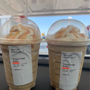 Starbucks - My not so "no whip" whipped caramel frappes. - Coffee & Tea Near Me - Kettleman City, California Starbucks - My not so "no whip" whipped caramel frappes. - Coffee & Tea Near Me - Kettleman City, California