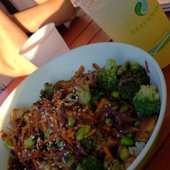 Green Tomato Grill - Teriyaki chicken bowl. Tasted great, just not much chicken. Jalapeno mandarin lemonade had a hint of spice, which made it even better. - New American Near Me - Brea, California Green Tomato Grill - Teriyaki chicken bowl. Tasted great, just not much chicken. Jalapeno mandarin lemonade had a hint of spice, which made it even better. - New American Near Me - Brea, California