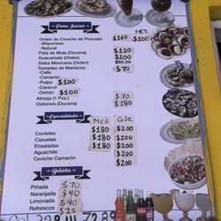 Mariscos Villareal - Menu of greatness!