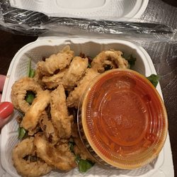 Fried calamari $16.55 for this?!? Are you kidding me?