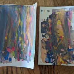 AR Workshop Milton - Shocked to see that we paid $80 for our girls to make these blobs of paint smudged around. Squeegee art is NOT supposed to look like this.