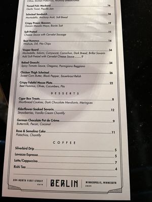 Menu photo 8 Berlin Minneapolis, MN