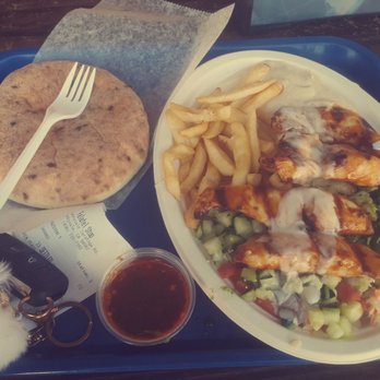 Falafel Stop - Grilled chicken on a plate. $12  05/11/18 deliciouuus - Falafel Near Me - Sunnyvale, California