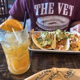 Rum punch - special drink and tacos Rum punch - special drink and tacos