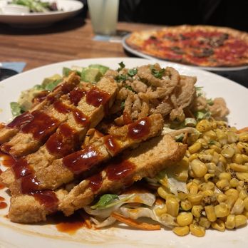 Yard House - Veganized BBQ Chicken Salad with. Nashville Hot Gardein Chicken; no cheese, no tomatoes, no ranch - New American Near Me - Indianapolis, Indiana Yard House - Veganized BBQ Chicken Salad with. Nashville Hot Gardein Chicken; no cheese, no tomatoes, no ranch - New American Near Me - Indianapolis, Indiana