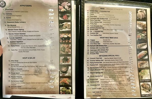 Menu photo 1 Sushi Miyazawa Worcester, MA