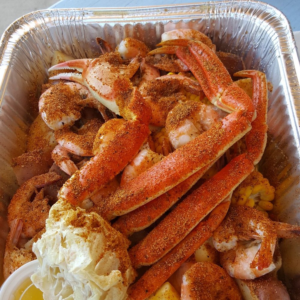 Macker Seafood - Shrimp crab sausage potatoes corn and 2 eggs. - Seafood Near Me - Daytona Beach, Florida Macker Seafood - Shrimp crab sausage potatoes corn and 2 eggs. - Seafood Near Me - Daytona Beach, Florida