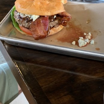 Oz. Tap House - Blue burger juicy goodness - Beer Gardens Near Me - Austin, Texas