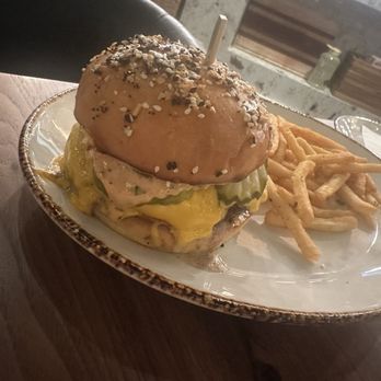 Haywire - Cheese burger with Tallow Fries - New American Near Me - Austin, Texas Haywire - Cheese burger with Tallow Fries - New American Near Me - Austin, Texas